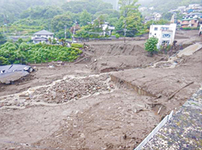 令和3年7月の大雨　静岡県熱海市の土砂災害（資料提供／広島地方気象台）