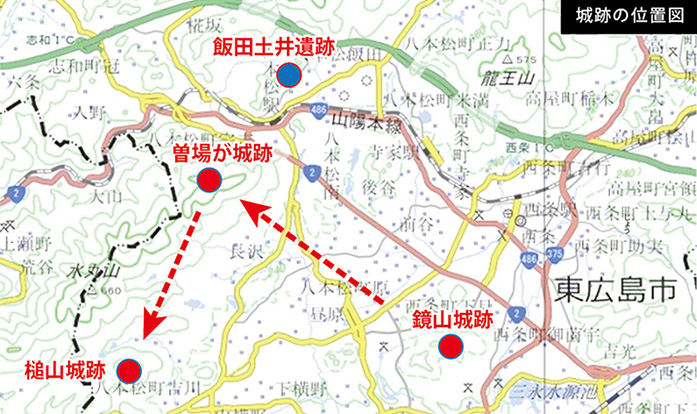 城跡の位置図