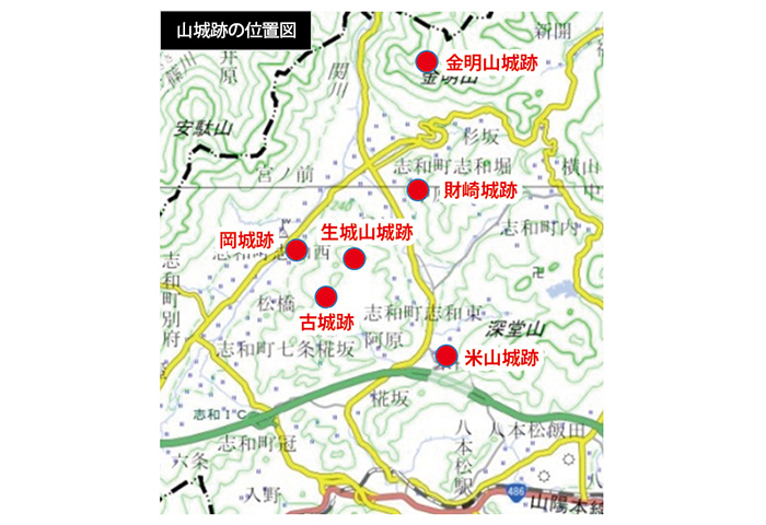 山城跡の位置図